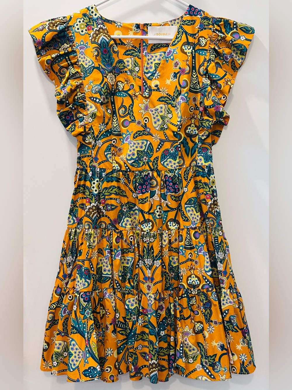 NWOT La DoubleJ Honeybun Dress in Tree of Life Arancio, XS